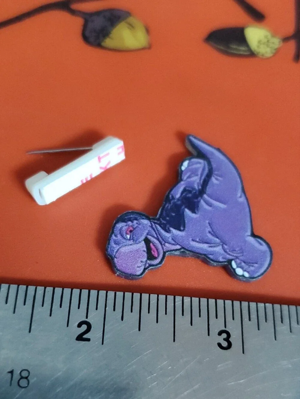 Purple Dinosaur Acrylic Pin